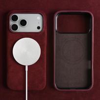 Prabangus magnetinis ALCANTARA dėklas IPhone17 Pro Max 16 15 14 13 12 modeliams, su Magsafe, dirbtinės odos, superautomobilio zomšos telefono dėklas Fur Leather&iPhone 16
