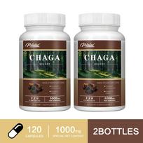 Pslalae Chaga grybų ekstraktas 1000 mg kapsulės, 120 vnt. — Kasdienė gerovė, virškinimo palaikymas, antioksidantų palaikymas 120*2