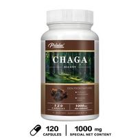 Pslalae Chaga grybų ekstraktas 1000 mg kapsulės, 120 vnt. — Kasdienė gerovė, virškinimo palaikymas, antioksidantų palaikymas 120*1