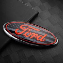 Automobilio priekinio variklio dangčio ženklelis Galinio bagažinės emblema Priekinių grotelių logotipo lipduko apdaila Ford Ranger S-Max Focus Galaxy Mondeo MK4 Tourneo 11.5x4.5cm