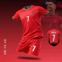 Futbolo Apranga Sportiniai Treniruočių Marškinėliai 26-27 Portugalija Namų - Nr.7 Ronaldo Rinkinys 16 red