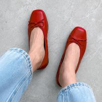 Kumkang Fair Lady Women'S Cowhide Ribbon Banding Flats Ricpuc6012Wfaif4 Red/240