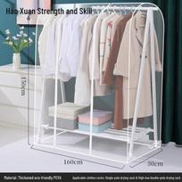 Dulkėms atsparus pastatomas drabužių stovas su permatomu uždangalu ir drabužių maišu Thick 270° protection, dustproof, waterproof