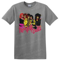 New York Dolls Punk Rock Band T Shirt Vintage Glam Rock Graphic Music Art Tee XXXXL gray