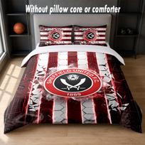 Sheffield United futbolo dizaino lovos patalynės komplektas 1 antklodės užvalkalas + 2 pagalvių užvalkalai Minkšti kvėpuojantys namų patalynės komplektai 135cm*200cm white