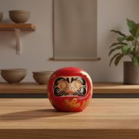 Ceramic Daruma Doll Creative Gift Ornament Decorative Design Bodhidharma Fortune raudona