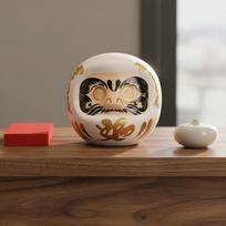 Ceramic Daruma Doll Creative Gift Ornament Decorative Design Bodhidharma Fortune balta