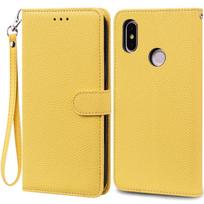 Piniginės dėklas Xiaomi Redmi Note 5 dėklui Prabangus odinis piniginės atverčiamas dėklas Xiomi Xiaomi Redmi Note 5 Pro / Redmi Note5 Fundas For Redmi Note 5 yellow