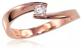 Diamond Sky Jewelry Auksinis žiedas su deimantais „Kometa VI“