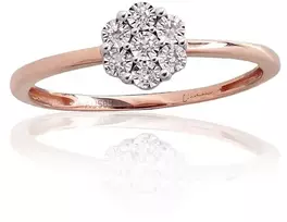 Diamond Sky Jewelry Auksinis žiedas su deimantais „Deimantų Gėlė V“