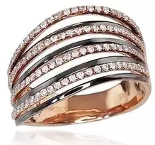 Diamond Sky Jewelry Auksinis žiedas su deimantais „Aukso Raštas“