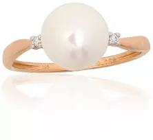 Diamond Sky Jewelry Auksinis žiedas su deimantais ir perlais „Perlo paslaptis“