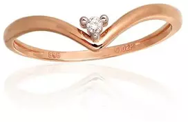 Diamond Sky Jewelry Auksinis žiedas su deimantais „Žuvėdra“