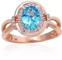 Diamond Sky Jewelry Auksinis žiedas su deimantais ir topazais „Ferro X“
