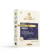 Khadi Organique Indigo milteliai plaukams | Natūrali juoda plaukų spalva | Greiti dažai po chnos | Be cheminių medžiagų indigo lapų milteliai | Žolinis plaukų priežiūros produktas - white
