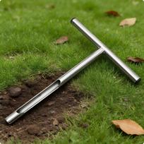 Stainless Steel Soil Sampler Easy to Use T Handle Garden Tool for Gardeners, Turf black
