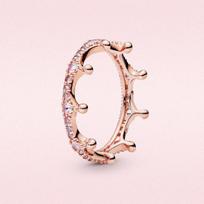 925 svarų sterlingų sidabro žiedai Princesės tiara karūna Žvilganti meilės širdelė , Papuošalai Vestuvių metinių CZ žiedai moterims Sužadėtuvių 8 beige