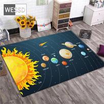 3D Saulės sistemos Svetainės Kilimas Kosmoso Planetos Kilimas Berniuko Miegamojo Neslystantis Kilimėlis Vonios Kambario Namų Dekoras Grindų Kilimėlis 80x120cm 1pcs