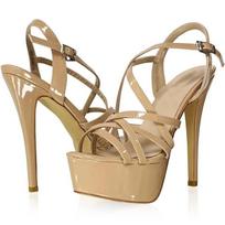 Moteriški sandalai, madingi 14 cm, seksualūs platforma aukštakulniai sandalai su dirželiu kulkšnies sandalai atvirais pirštais Gladiator vakarėlio suknelė moteriški batai 38 kūno spalva