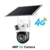 Saulės kamera 4K lauko mažos galios vaizdo kameros naktinio matymo dvipusė garso kamera su saulės kolektoriumi 【1】4G Camera balta/juoda