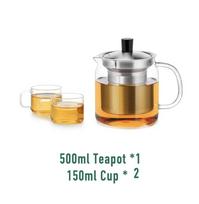 SAMADOYO Karščiui atsparaus stiklo arbatinukas arbatinukas arbatos vandens atskyrimo ir filtravimo buitinis didelės talpos arbatos virimo aparatas 500ML+150ML*2 skaidri