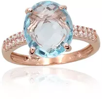 Diamond Sky Jewelry Auksinis žiedas su cirkoniais ir topazais „Karališkas Topazas VIII“