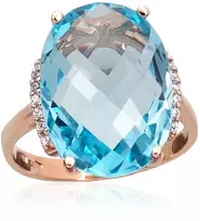 Diamond Sky Jewelry Auksinis žiedas su cirkoniais ir topazais „Karališkas Topazas VI“