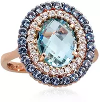 Diamond Sky Jewelry Auksinis žiedas su cirkoniais ir topazais „Morrigan XIII“