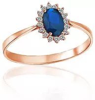 Diamond Sky Jewelry Auksinis žiedas su cirkoniais „Žydroji Karūna“