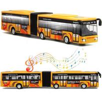 1/80 miesto autobuso žaislas, liejamo lydinio pritraukiamos transporto priemonės, metro sujungtas elektrinis autobusas, garsai ir šviesos modeliai Automobiliai žaislai Mokomoji dovana vaikams 1/80-Size:28*5*5cm geltona
