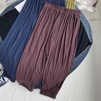 Didelio dydžio 6XL 150KG Vasarinės plonos kelnės Vienspalvės plačios kelnės Aukšto elastingumo laisvos didelės naminės kelnės 5XL violetinė