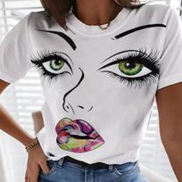 Moterų marškinėliai Seksuali mergina 3D spausdinimo marškinėliai Moterų mados marškinėliai Trumpomis rankovėmis viršūnės T-shirt Afrikos moterys Camiseta Mergaitės drabužiai L gray