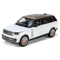 1/18 Land Rover Range Rover modeliavimo žaislinio automobilio modelio lydinio liejinys su garso šviesa keturių ratų pakaba transporto priemonės modelio berniukui dovana balta