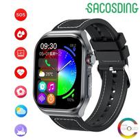 SACSODING naujas EKG kraujospūdžio kraujo deguonies išmanusis laikrodis vyrams, moterims 2,04 colio 368*448 AMOLED viso jutiklinio ekrano širdies ritmo stebėjimas