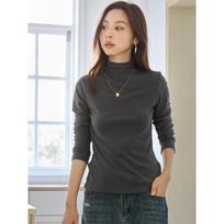 Autumn and Winter Women's Solid Color Semi-high Collar Double-sided Sanding Warm Base Shirt High Elastic Inner Slim Look All-match Base Shirt L pilka