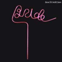 30pcs Bride To Be Straw Wedding Bridal Shower Decoration Favors Bachelorette Hen Party Bar Supplies Wedding Gift Team Bride rožinė