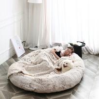 Didelė šunų lova  Žmogaus būda  Gyvūno kilimėlis  Žiemos šiluma  Nuimamas ir skalbiamas Tingus sofa  Didžiulė šunų būda Nuimama ir skalbiama 5XL (165x100x25) white