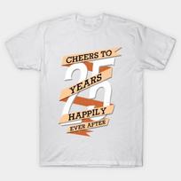 T Shirt Women Cheers To 25 Years Cute Anniversary Gift Harajuku Print Kawaii Tshirt Summer Short Sleeve Female T-Shirt Top Tee 4XL balta