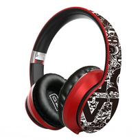 Graffiti Bevielės Bluetooth Ausinės Gilių Bosų Ausinės Triukšmo Slopinimo Ausinės HiFi Žaidėjų Ausinės su Mikrofonu Palaiko TF/FM raudona