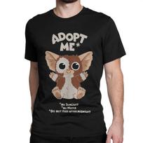 Gizmo marškinėliai moterims vyrams Streetwear Anime filmo grafiniai marškinėliai Dydžio perviršio drabužiai Vyriški trumparankoviai viršutiniai drabužiai Grynos medvilnės marškinėliai S gray