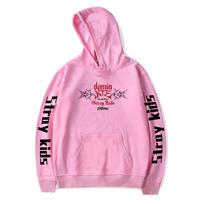 Nauja mada Stray Kids Kpop gerbėjams, atspausdintas džemperis, lauko sportas, cosplay puloveriai, gobtuvas, cosplay kostiumas XS rožinė