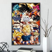 Dragon Ball lipnus plakatas Super Saiyan Goku Anime tapetai Vegeta Namų dekoracija Tapyba Sienos menas Vaikų gimtadienio dovana 60cm×100cm NoFrame
