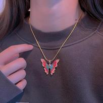 Barbie Princess Necklace Rainbow Fairy Dream Wonderland Same Collarbone Chain Color Drip Butterfly Necklace Female gray