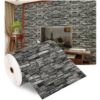 70cm*1/5/10m 3D lipnios tapetos Nuolatinės vandeniui atsparios plytų sienų lipdukai Svetainės Miegamojo Vaikų kambario Namų dekoras 70cmx100cm black