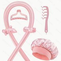 6PCS Heatless Hair Curlers Set Eva Foam Rollers for Overnight Waves No Heat Sleep Styling Kit B rožinė