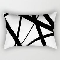 Modernus Paprastas Juodai Baltas Geometrinis Ilgas Juostinis Pagalvės Užvalkalas Sofos Pagalvės Pagalvėlės Dangalas 30X50 without pillow core white