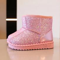Batai Vaikams Vaikų Sniego Batai Nauji Platforminiai Princesės Medvilniniai Batai su Pūkeliu Berniukų Kulniukų Batai Šilti Mergaičių Trumpi Batai Vaikų Batai 30-insole18cm gray
