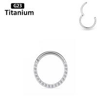 Nauji G23 Titano Aukštos Kokybės CZ Aukšto Segmento Nosies Žiedai Atviras Mažas Septumo Lankelis Auskarai Helix Kūno Cirkonis ASTM f136 16G 1.2x11mm