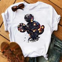 Disney animacinis Mikis Peliukas su spauda marškinėliai moterims viršūnės grafiniai hipi medvilniniai marškinėliai juokingi Harajuku marškinėliai mada moteriški marškinėliai 3XL black