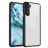 Oneplus Nord AC2001 AC2003 Dėklas Skaidrus TPU Smūgiams Atsparus Bamperis su Skaidriu Galiniu Kietu Dangteliu Telefono Dėklas Oneplus Nord AC2001 AC2003 Pc + tpu&OnePlus Nord juoda